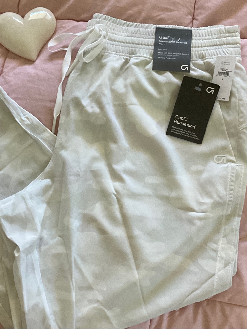 GAP Light Gray Camo Runaround Tapered Joggers